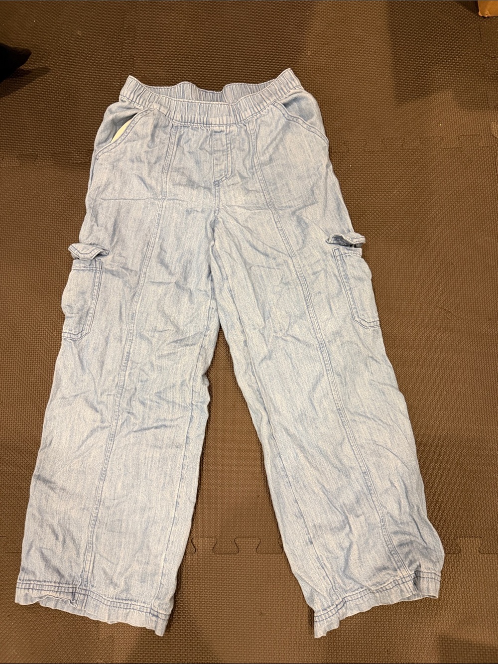 Kids Cat & Jack Wide Leg Baggy Light Blue Cargo Jean Pants